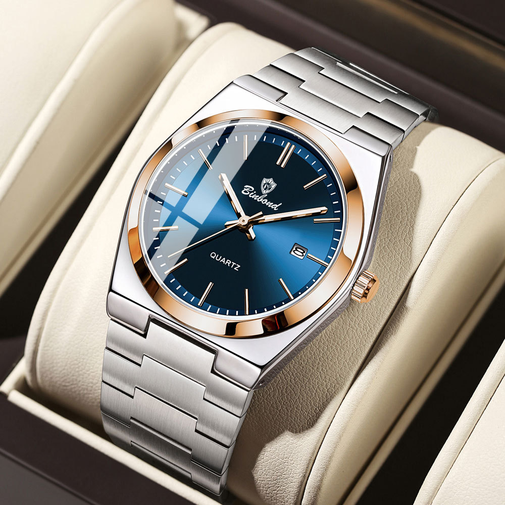 Binbang brand new ultra-thin men's watch waterproof luminous quartz watch gift non-mechanical explosions foreign trade