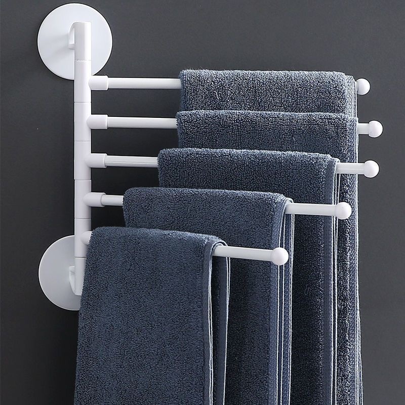 Rack de toallas sin agujeros giratorios varilla de toallas estante de ropa multicapa de baño varilla colgante rack de toallas de baño