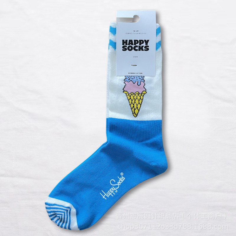 happysocks suecos calcetines de moda damas in-mode versátil animación calcetines de algodón de cintura alta al por mayor