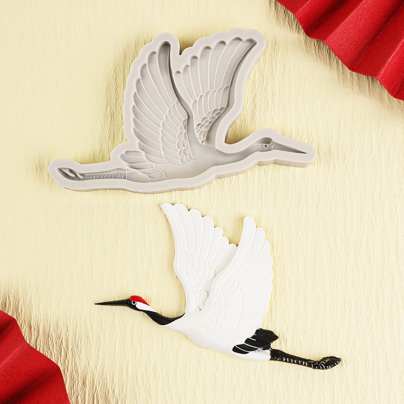 Grúa voladora molde de silicona DIY epoxi animal colgante grúa aromaterapia adornos pastel chocolate Decoración