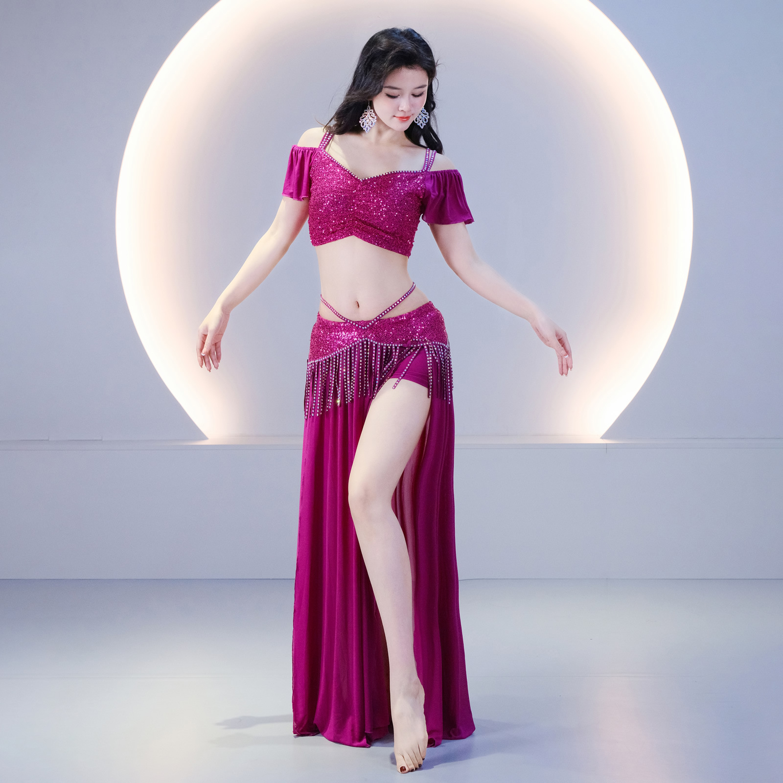 Wu yanmei [honey face/2-piece set] top + skirt skirt comes with safety pants / M