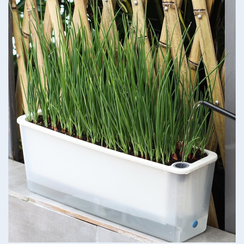 Oulinze Balcony Vegetable Pot Narrow Window Special Rectangular Flower Pot Vegetable Pot Self-Absorbing Hanging Long Strip Flower Pot