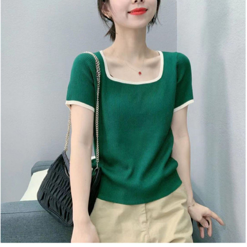 F9375 870K ÁO THUN NỮ HANTDC ÁO LEN DÁNG ÔM BODY GỢI CẢM SEXY NGẮN TAY THỜI TRANG NỮ G03 SẢN PHẨM MỚI