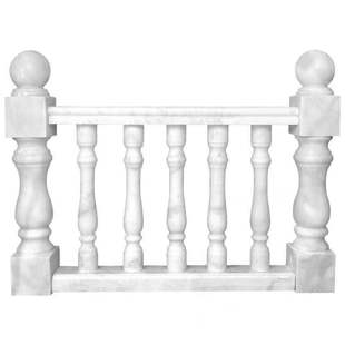 White Marble Railing Guardrail Balcony Villa Fence Vase Column Stair Handrail Flag Platform
