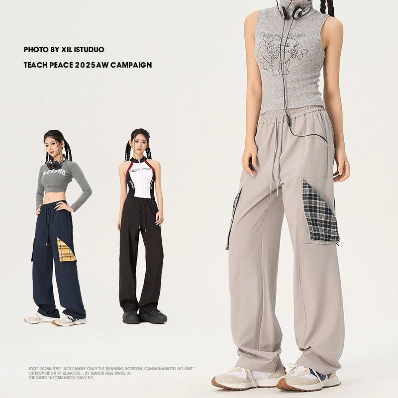 Осенние спортивно-повседневные брюки, свободные прямые, oversize