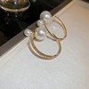 Fashionable advanced zirconium from pearl, retro earrings, high-quality style, french style, light luxury style, 2023 collection, wholesale
