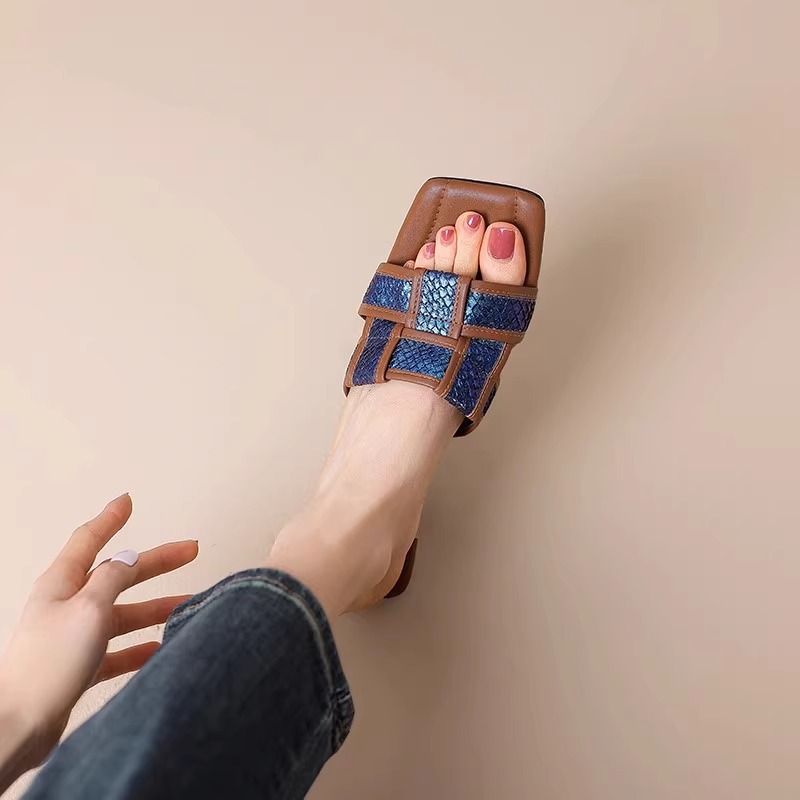 In Stock! Lambskin Wedge Half Slippers For Women 2025 Summer New Super Popular High-End High Heel Sandals_vogvips.com