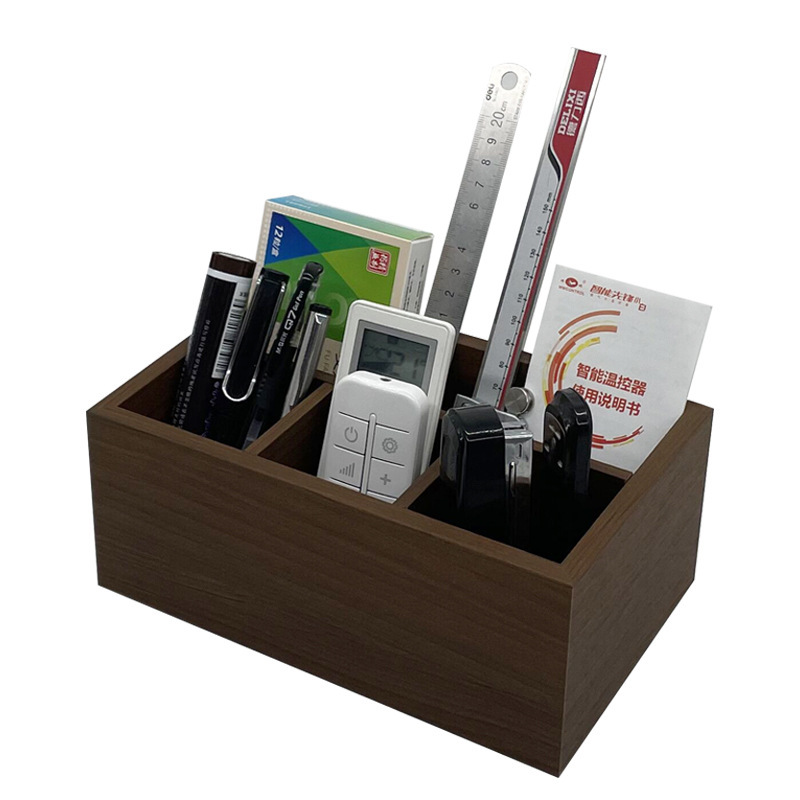 Factory Direct Sales Black Walnut Wooden Desktop Multi-Function Remote Control Stationery Supplies Tool Storage Box Factory Direct Sales Black Walnut Wooden Desktop Multi-Function Remote Control Stationery Supplies Tool Storage Box
