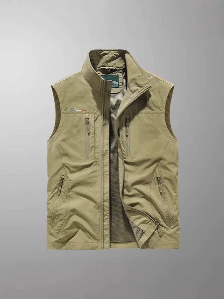 Men's Quick-Dry Multi-Pocket Fishing Outdoor Vest for Spring, Autumn, and Summer with Breathable Taslan Fabric 3908