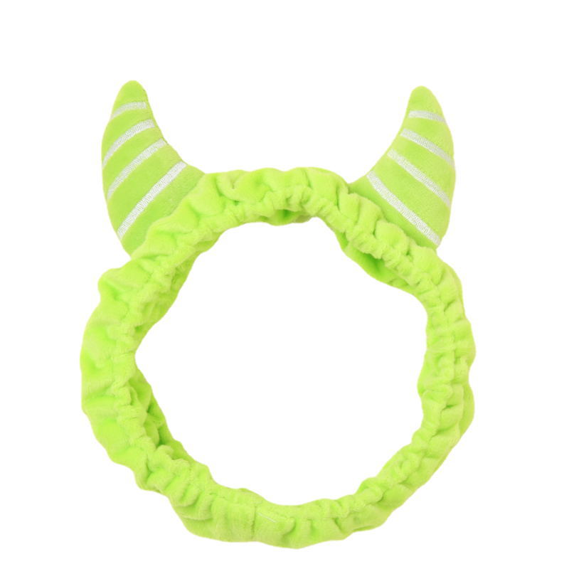 Xiaohongshu.com, diadema de cuerno de tira de color rojo, mascarilla facial para mujer, diadema elástica, diadema de ala ancha, accesorios para el cabello de dibujos animados