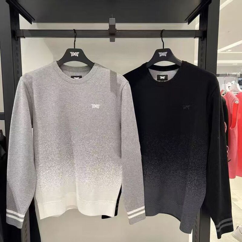 Korean Golf Men's Clothing Autumn and Winter New Round Neck Long Sleeve Sweater Casual Easiest for Match Warm Knitted Top