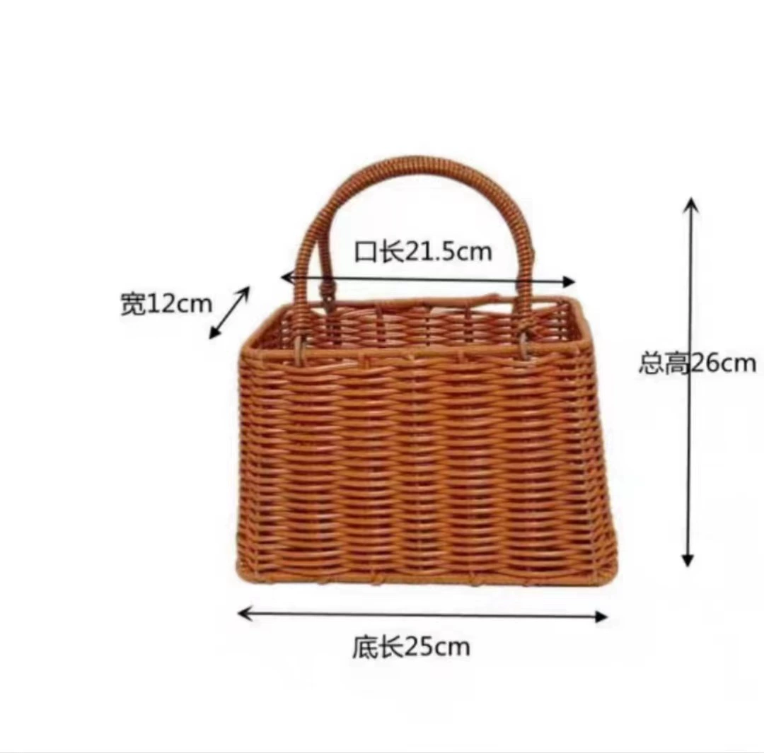 Handheld woven basket, decorations flower-shaped for living room