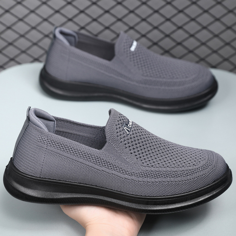 Cloth Shoes for Men, Breathable Shoes for Middle-Aged and Elderly Dads, Soft-Soled Slip-On Low-Top Single Shoes, Wholesale Men's Shoes, Comfortable for Spring and Autumn