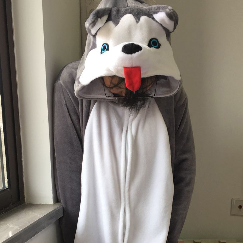 秋冬アニメ白兎藍兎粉兎動物ワンピースパジャマ男女成人児童フランネル家庭服|undefined