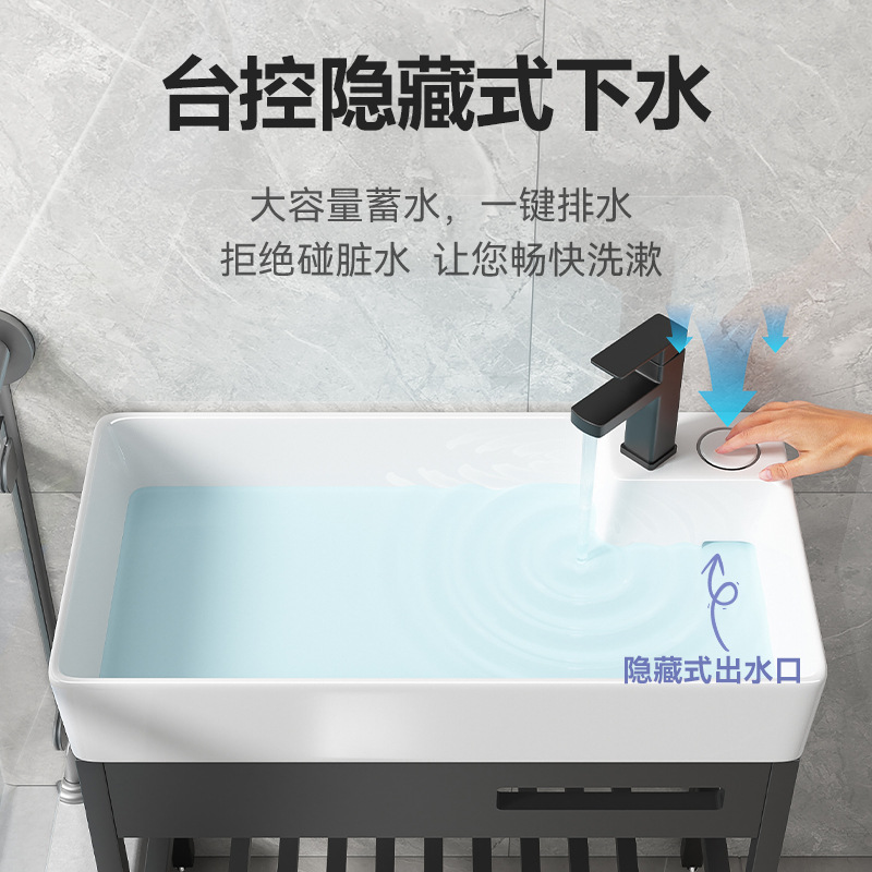 lavabo controlado por balcón lavabo de acero inoxidable lavabo de piso de baño pequeño tipo