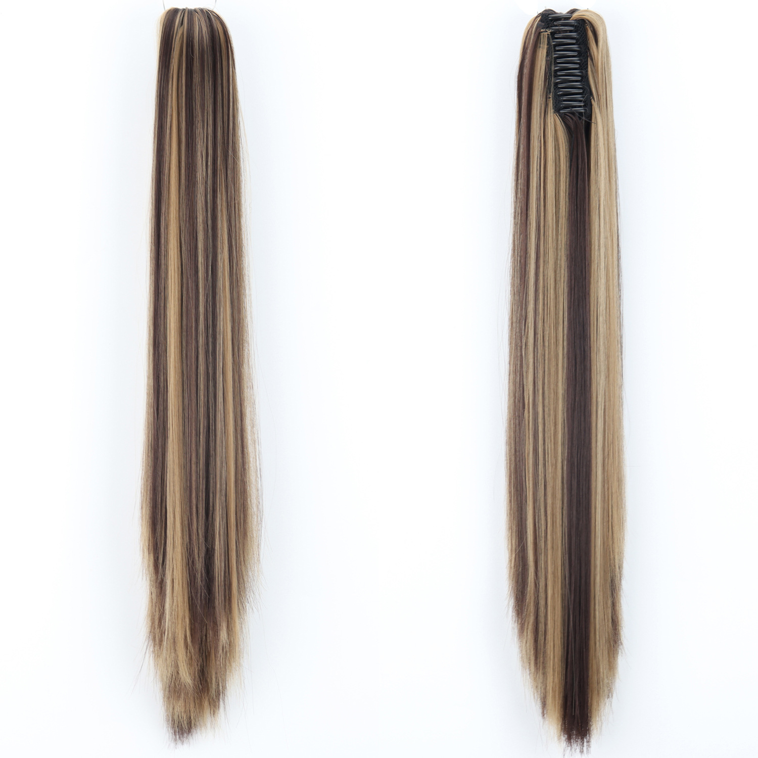 Dugi ravni sintetički rep s kopčom za kosu_voghion.com