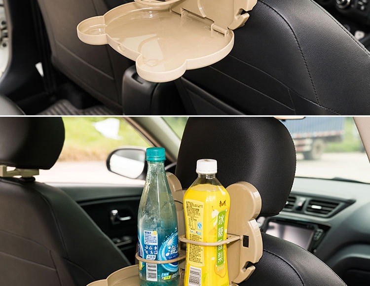 Cartoon Car-Mounted Foldable Dining Table, Rear Seat Car Cup Holder, In-Car Water Cup Holder, Car Beverage Holder, Multi-Functional
