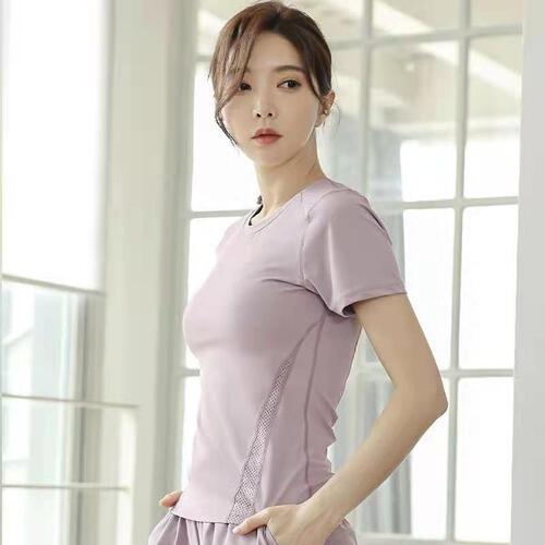 Women's Yoga Set with Splicing Short Sleeve Breathable Shorts Running Sport Fashion Fitness Clothes
