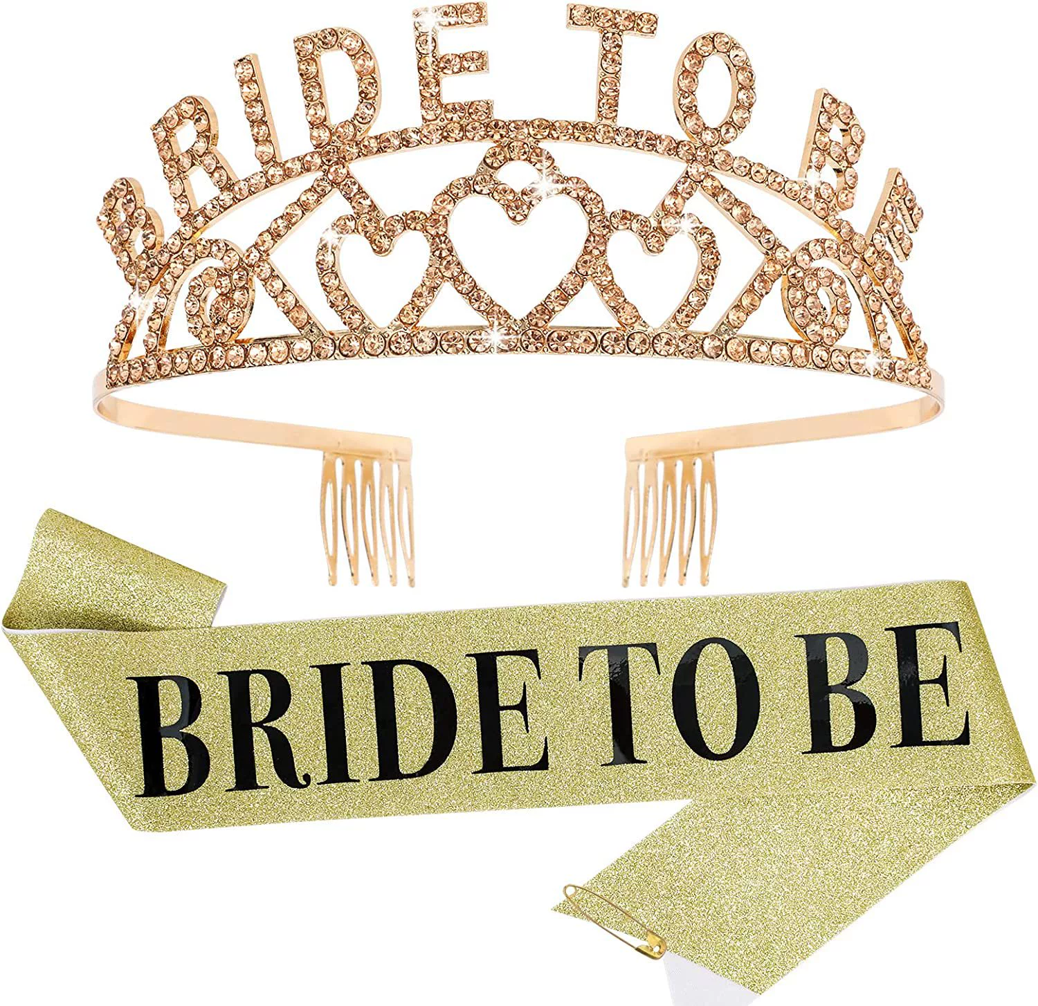 Золотая блестящая лента с надписью BRIDE, корона для невесты, праздничное декоративное украшение, лямка, аксессуар для вечеринок