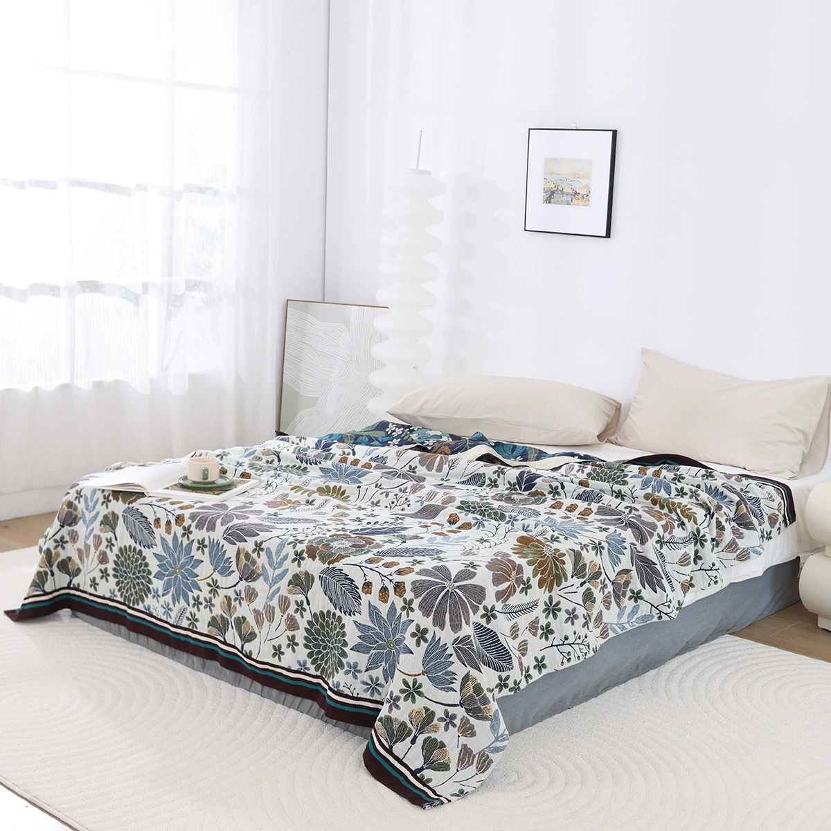 Новый высококачественный утолщенный хлопчатобумажный марлевый полотенце одеяло одеяло сиесты многофункциональное марлевое одеяло