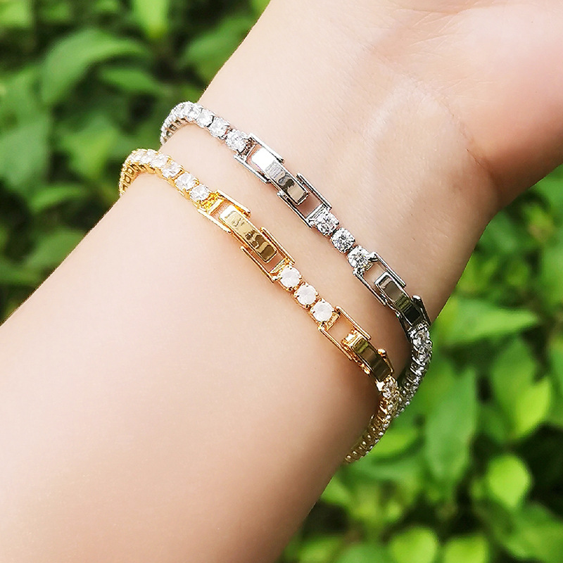 Fashion Heart Shape Copper Plating Inlay Rhinestones Bracelets 1 Piece