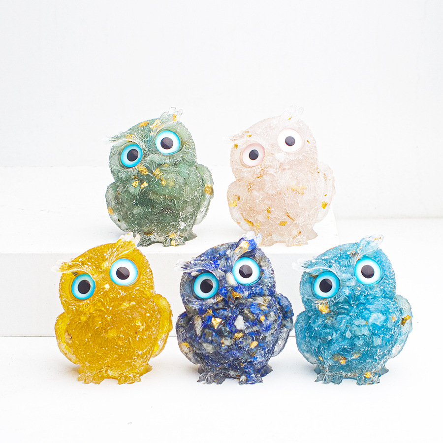 Cute Simple Style Owl Gem Crystal Agate Ornaments Artificial Decorations display picture 6