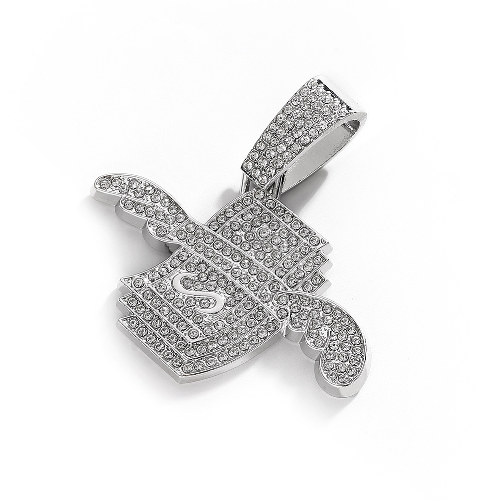 Europa y los Estados Unidos suministro transfronterizo venta caliente full diamond wings colgante de oro para hombres hip hop hip hop hip hop cool rap joyas