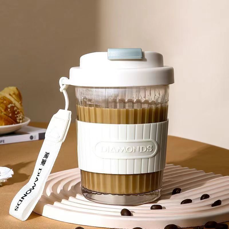 Teacup glass cup high-quality appearance cups home use creative trendy coffee cups straight drinking cups summer small gifts travel cups