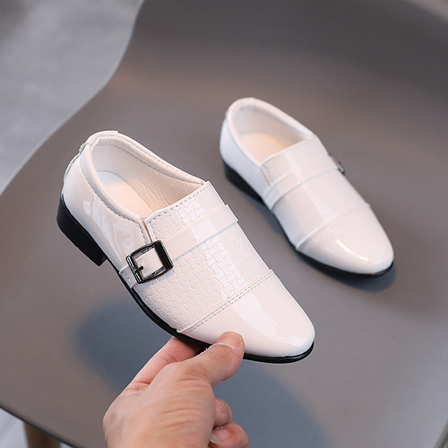 Children's Leather Shoes  Spring and Autumn New Style Boys' Primary and Secondary School Performance Leather Shoes Soft Sole Flower Girl Etiquette Boys' Leather Shoes