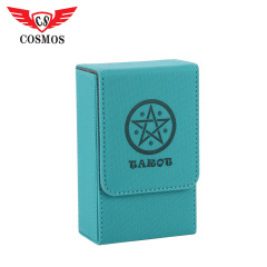Large size simple portable flip tarot card storage box strong magnetic compression PU leather card box cross-border board game card box