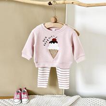 U 36342 Baby Ice Cream Print Sweatsuit ����������װ ����