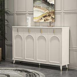 汐木XM法式奶油风新款爆款鞋柜家用门口大容量带抽屉对开门收纳柜