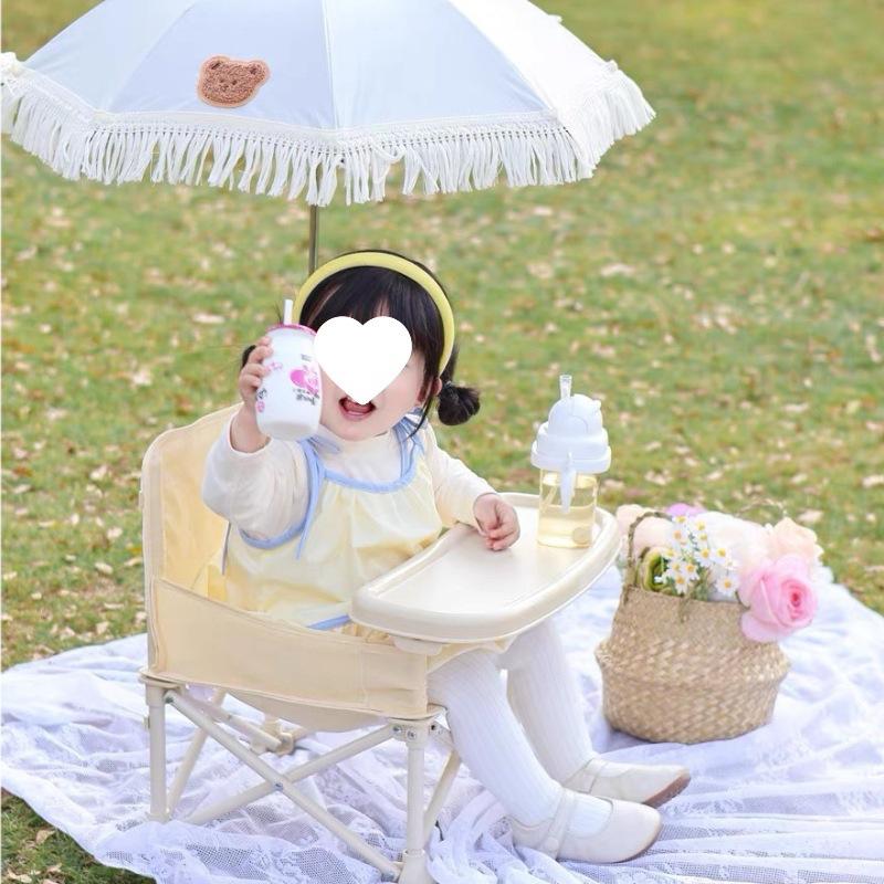 Baby and Children's Picnic Chair, Outdoor Beach Camping Stool, Portable Folding Photo-Taking Learning to Sit Baby Beach Dining Table and Chairs