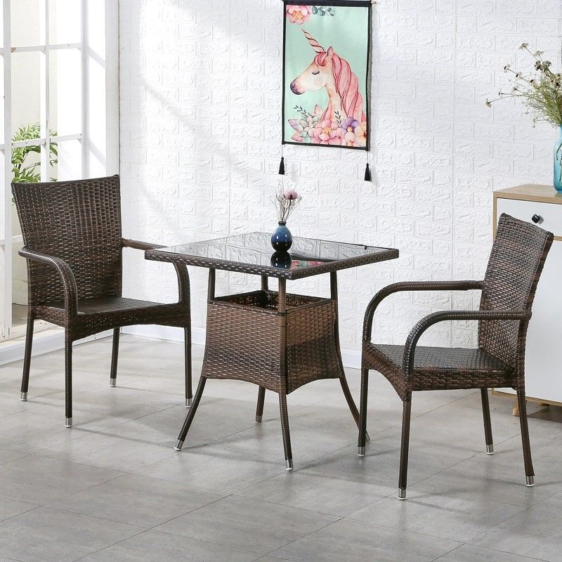 새롭게 업그레이드된 반커버 의자 2+70 정사각형 테이블(쿠션 포함)