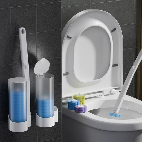 Nail-Free Wall-Mounted Disposable Toilet Brush for Home Toilet and Bathroom Cleaning