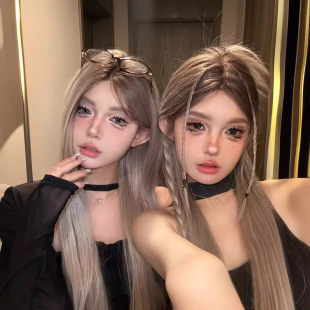 Front lace wig wig full hair type gradient black long straight wig long hair Yiwu wig headgear wholesale