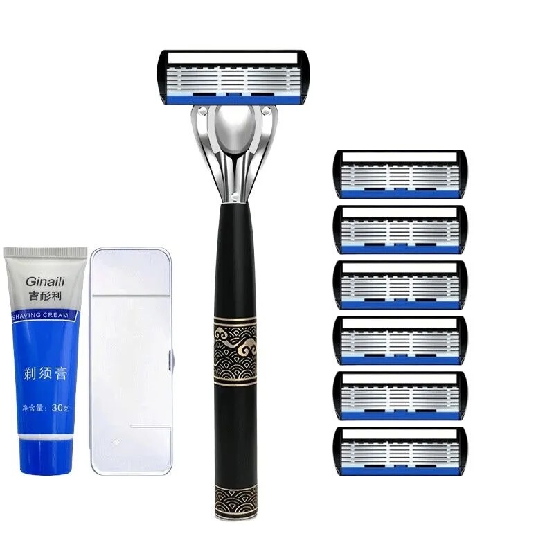 New German Precision Six-Layer Blade Manual Razor for Men, Anti-Scratch Vintage Razor Blade Wholesale New German Precision Six-Layer Blade Manual Razor for Men, Anti-Scratch Vintage Razor Blade Wholesale