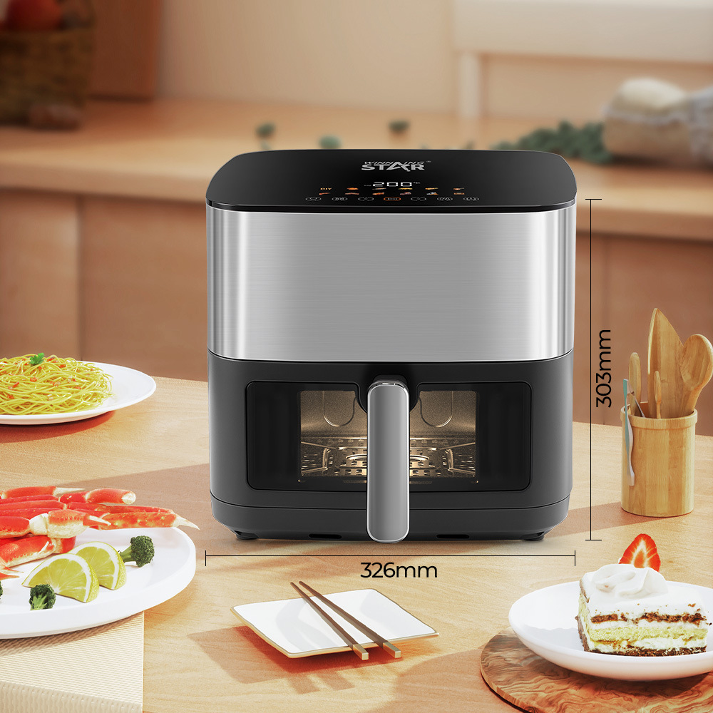 Winningstar hogar transfronterizo de gran capacidad pantalla táctil 8L pantalla digital calefacción dual freidora de aire totalmente metálica