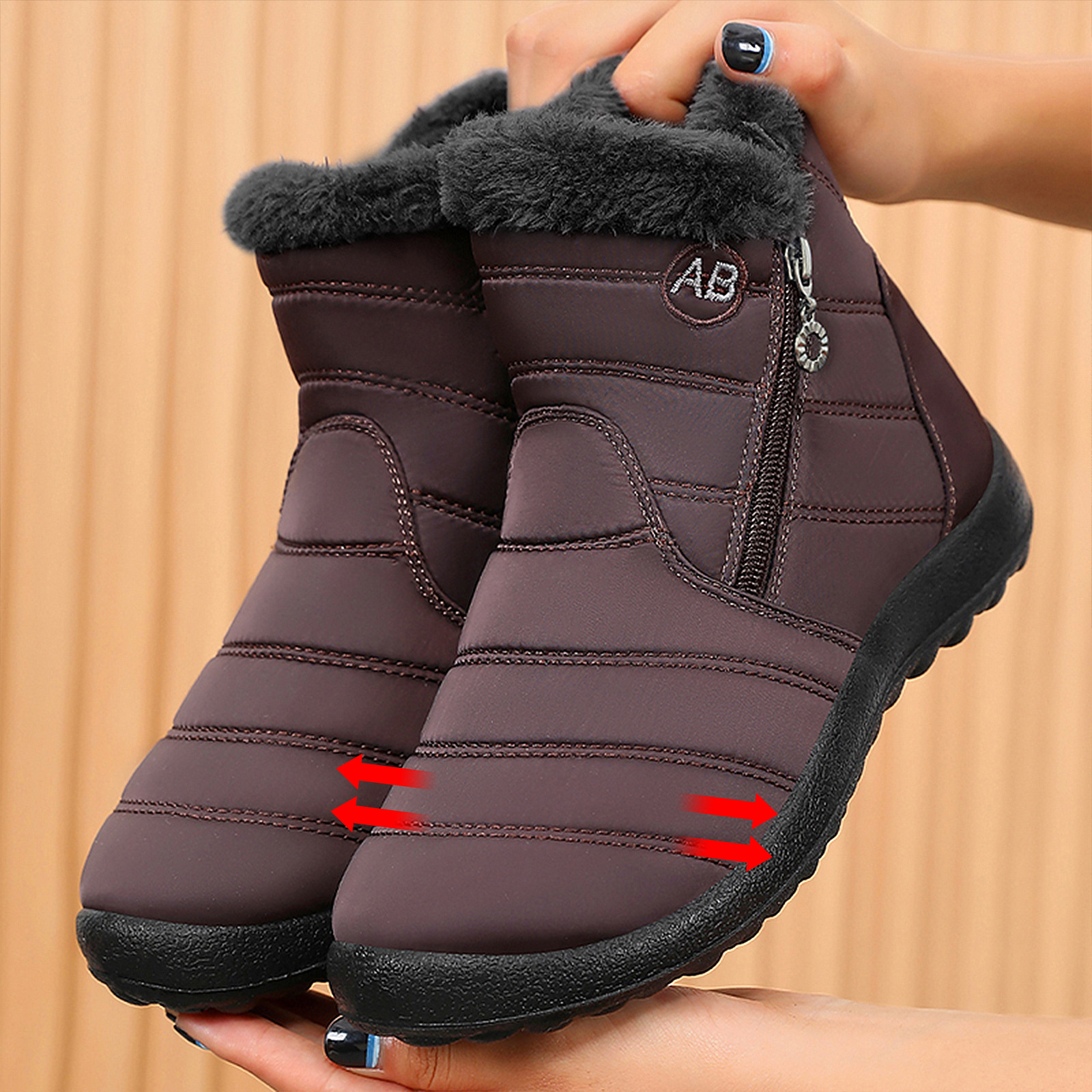 Zapatos de algodón de invierno de mujer procesamiento único de poliuretano personalizado botas de algodón transfronterizas de tamaño grande más vello grueso botas de nieve cálidas