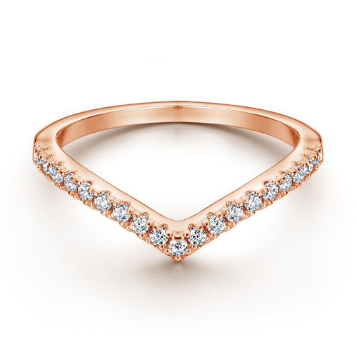 Tonglin S925 silver ring for women, simple and fashionable V-shaped row of diamonds, micro-set zircon index finger ring manufacturer, dropshipping