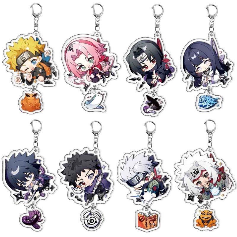 Laminated Naruto Uzumaki Naruto Uchiha Sasuke Acrylic Keychain Anime Peripheral Cross-Border Spot
