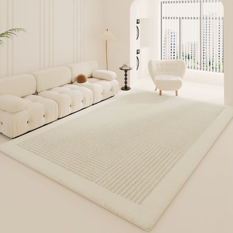 Alfombra completa, estilo nórdico simple, resistente al frío y que mantiene el calor, imitación de cachemira, alfombra para mesa de centro de sala de estar, alfombra absorbente de agua para el hogar, alfombra antideslizante para sofá.
