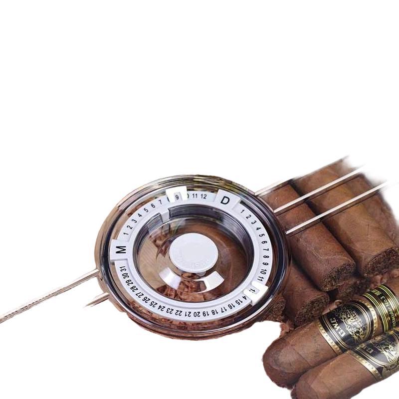 Caja humectante de cigarros transparente sellado a prueba de humedad humectante marco de madera de cedro molde de doble capa botón de música caja de cigarrillos portátil