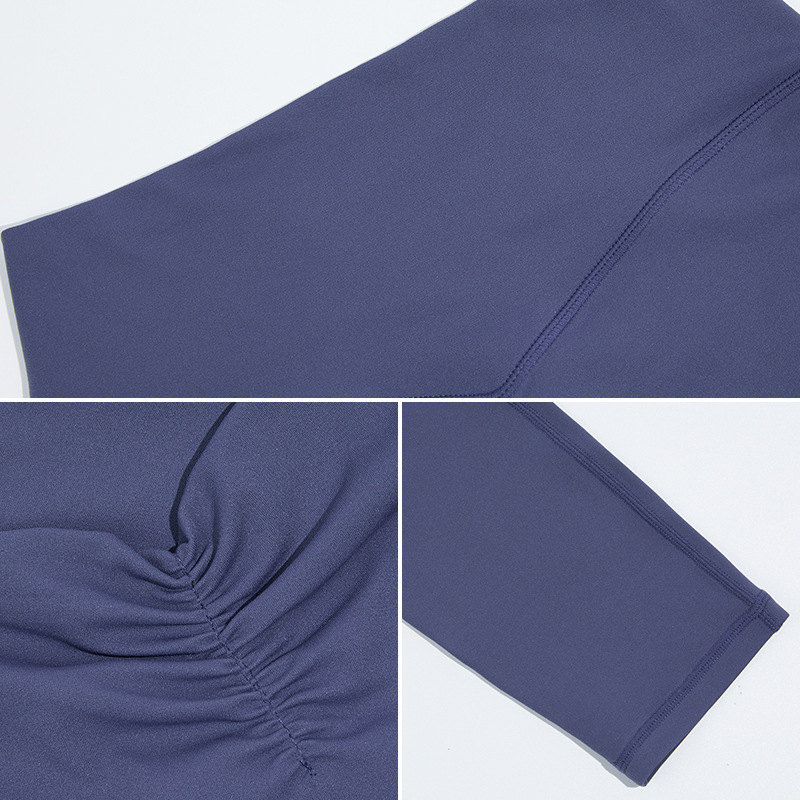 Transfronterizo nuevo oblicuo ropa de Yoga de un hombro traje delantero de Mujer Pantalones de Yoga de melocotón plisado deportes de secado rápido correr ropa de fitness