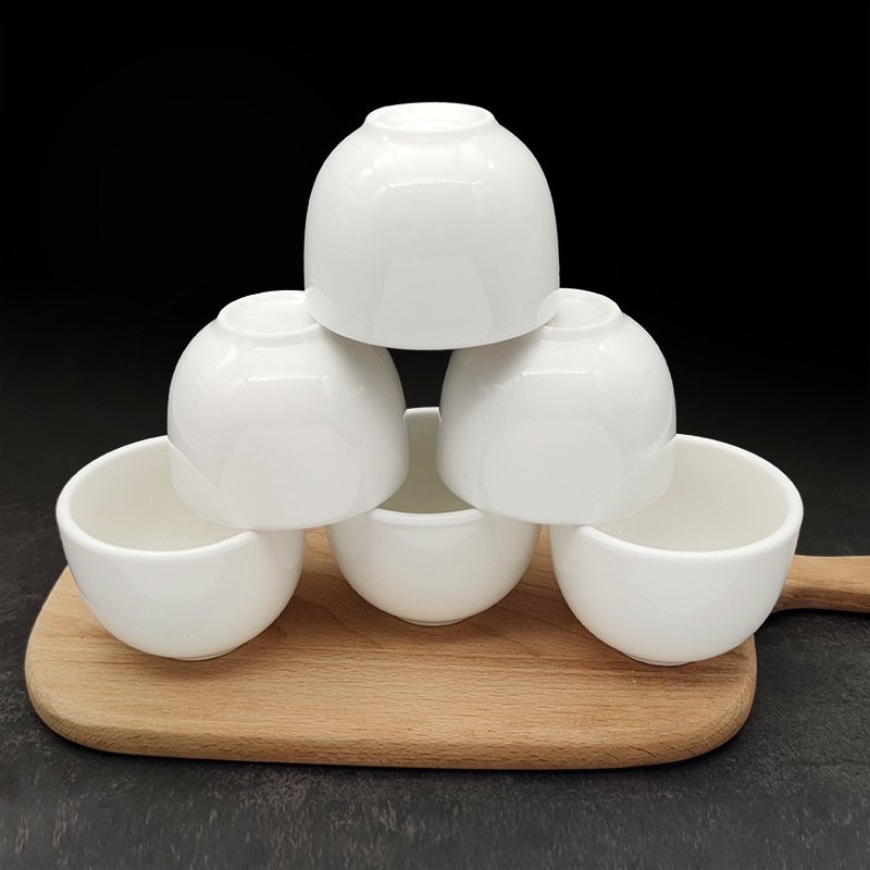 Taza de cerámica pura taza de 120 ml engrosada tazas de té chinas tazas de vino cubiertos de hotel cubiertos comerciales