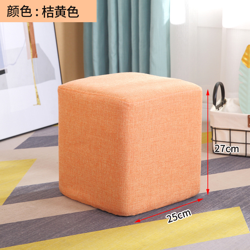 Taburete pequeño Internet celebridad hogar tela taburete bajo sala de estar creativa sofá taburete lindo taburete redondo zapatos Cambio de heces perezoso banco pequeño