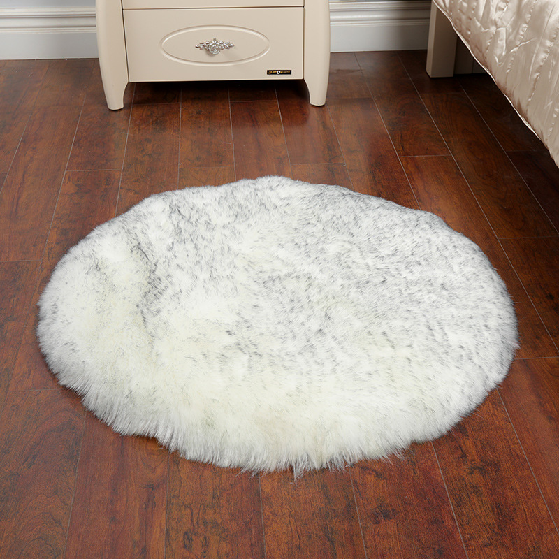 Alfombra de peluche larga dormitorio redondo chica silla mecedora silla de computadora mantas de lana nórdico alfombra de armario image 9