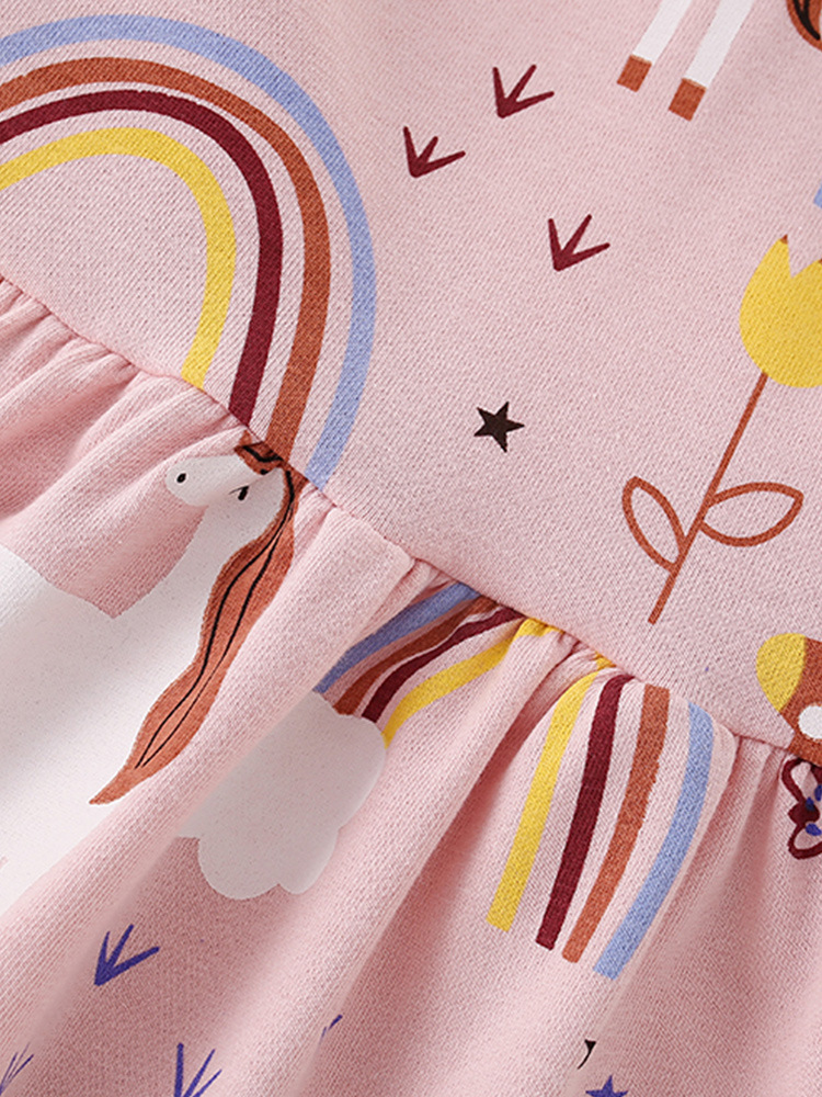 Malwee vestido de niñas nuevo otoño europeo y americano niño de cuello redondo de mangas largas vestido de niña
