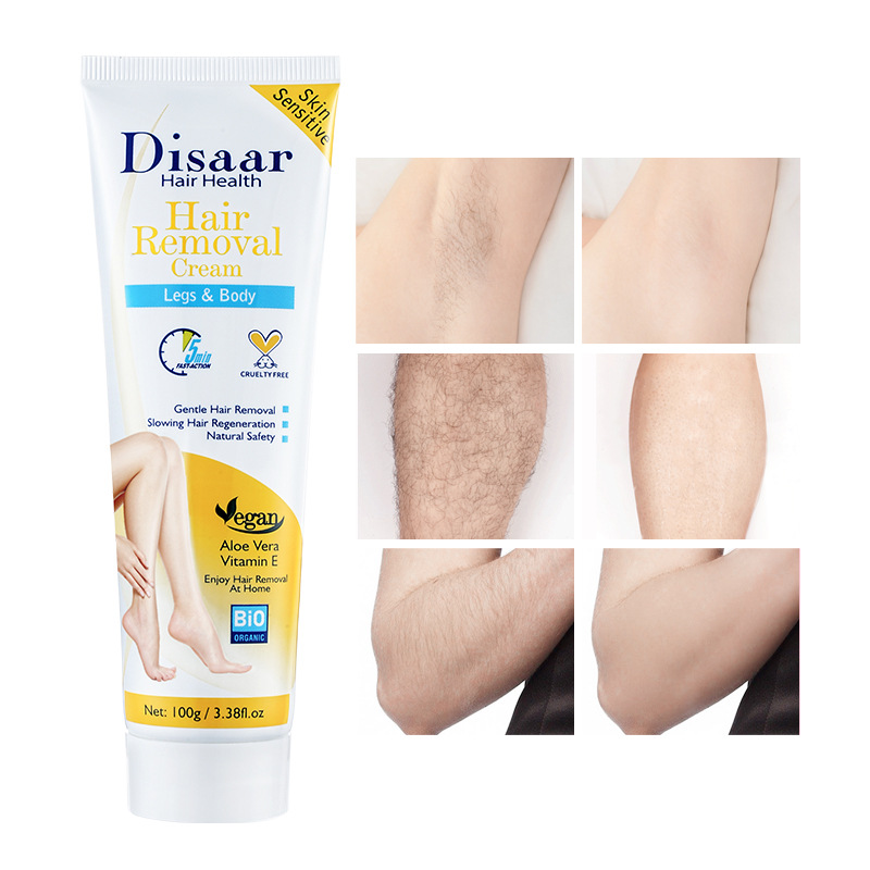 Disaar-Entfernungscreme mit Nussöl für eine Haut ohne Flecken, seidige und glatte Haarentfernung. Haarentfernungscreme_voghion.com
