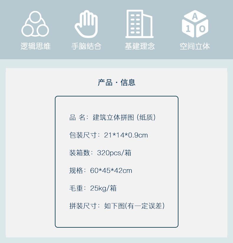 著名世界建筑3D立体拼图儿童益智玩具礼物模型景点手工DIY跨境详情2